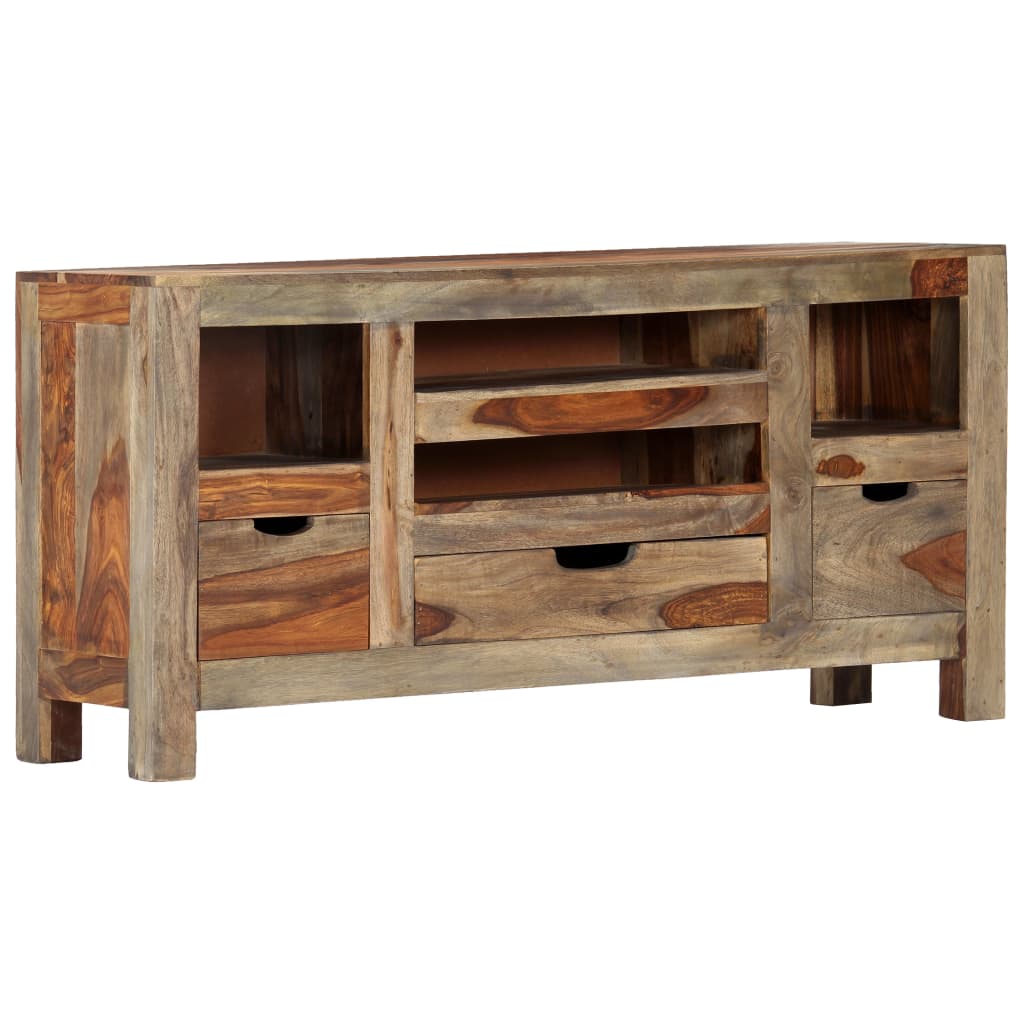 foto del prodotto credenza grigia 100x30x50 cm in legno massello di sheesham cod mxl 15561