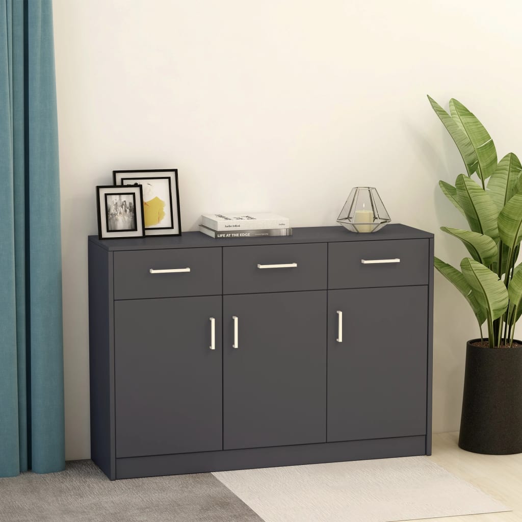 foto del prodotto credenza grigia 110x30x75 cm in truciolato cod mxl 62582