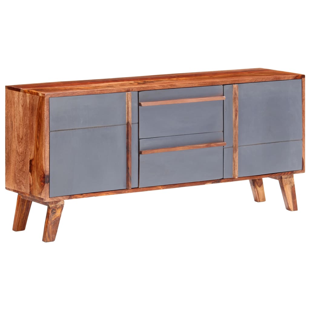 foto del prodotto credenza grigia 120x30x55 cm in legno massello di sheesham