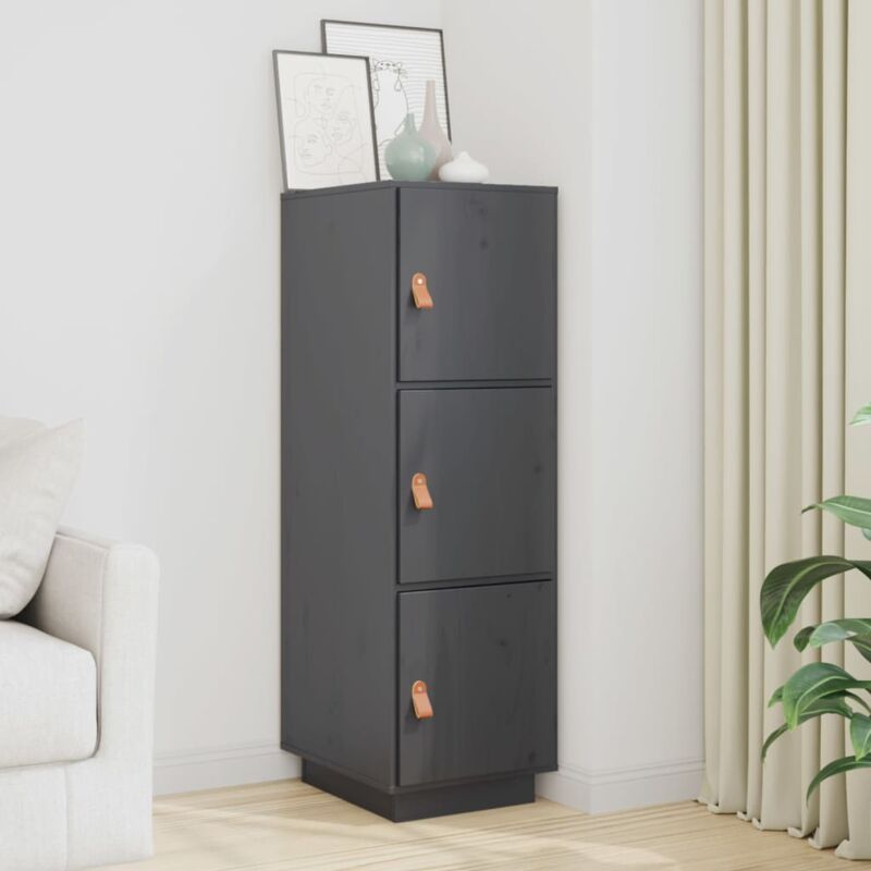 foto del prodotto credenza grigia 34x40x108,5 cm in legno massello di pino vidaxl