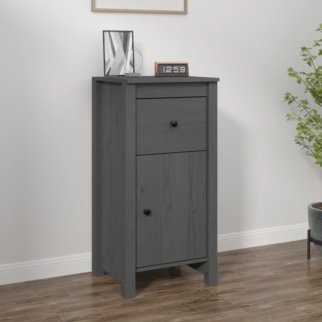 foto del prodotto credenza grigia 40x35x80 cm in legno massello di pino cod mxl 23544