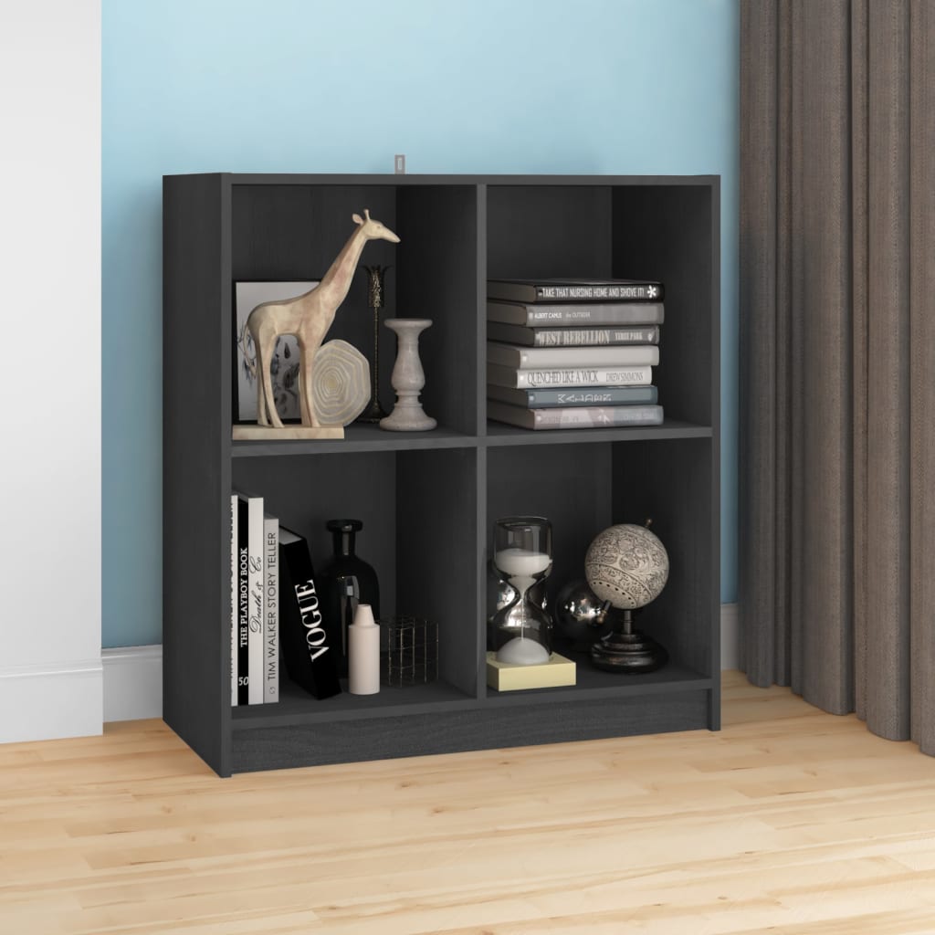 foto del prodotto credenza grigia 70x33x76 cm in legno massello di pino cod mxl 20415