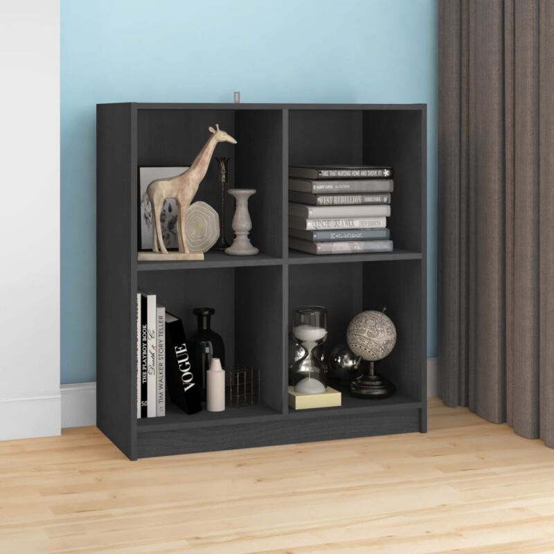 foto del prodotto credenza grigia 70x33x76 cm in legno massello di pino vidaxl