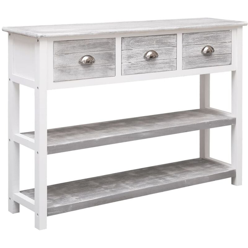 foto del prodotto credenza grigio antico 108x30x76 cm legno massello di paulownia vidaxl