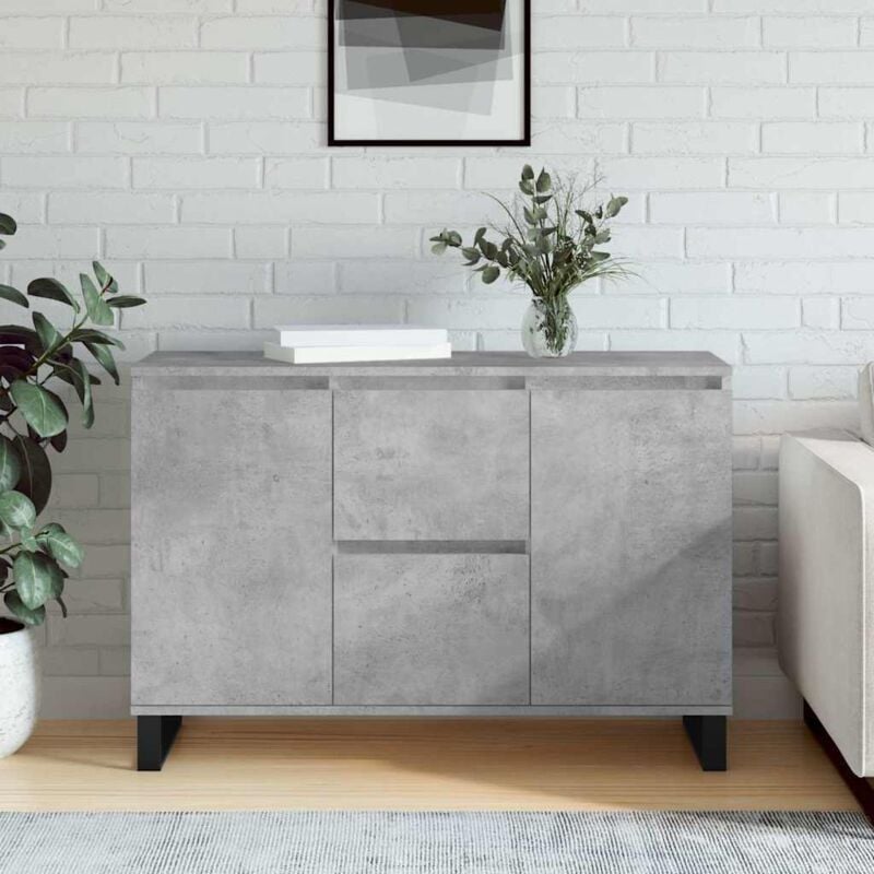 foto del prodotto credenza grigio cemento 101,5x35x70 cm in legno multistrato vidaxl