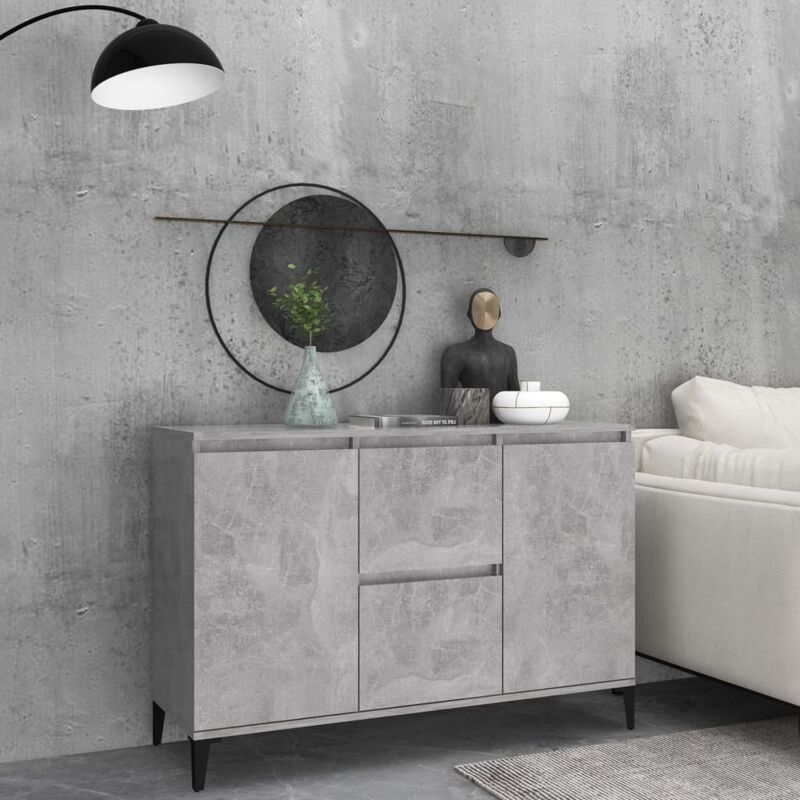 foto del prodotto credenza grigio cemento 102x35x70 cm in legno multistrato vidaxl