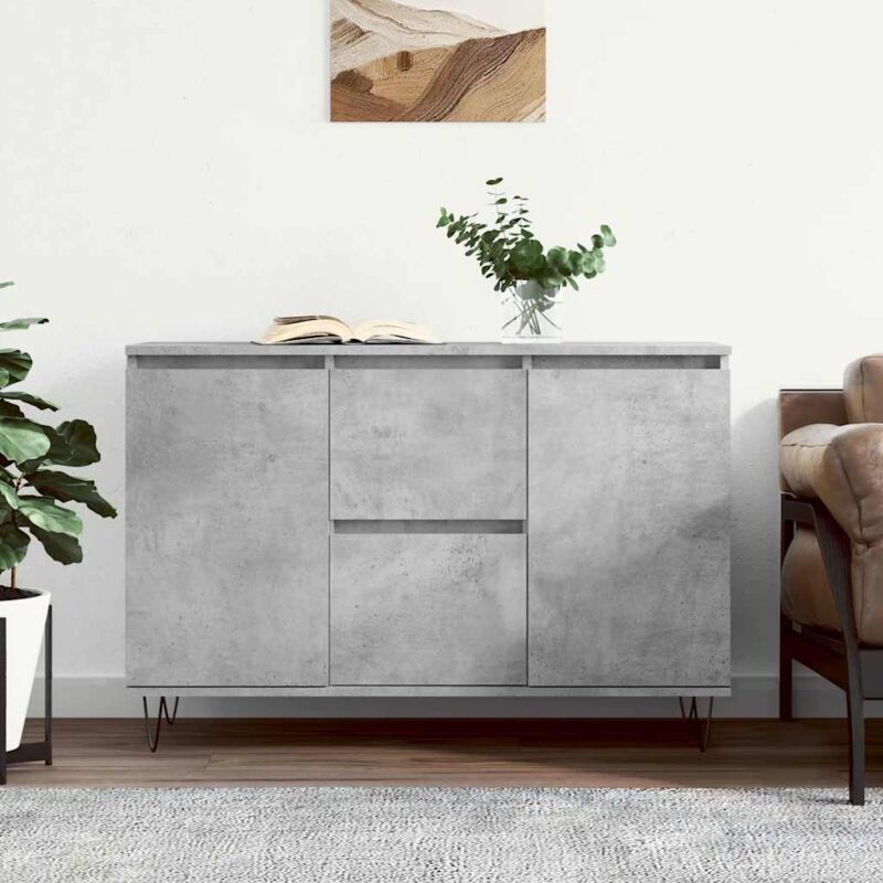foto del prodotto credenza grigio cemento 104x35x70 cm in legno multistrato vidaxl