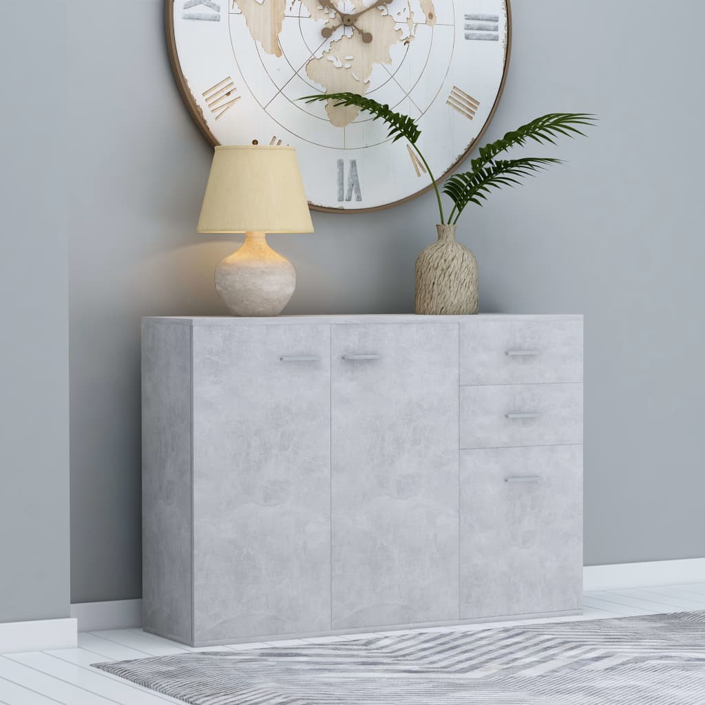foto del prodotto credenza grigio cemento 105x30x75 cm in truciolato cod mxl 64501