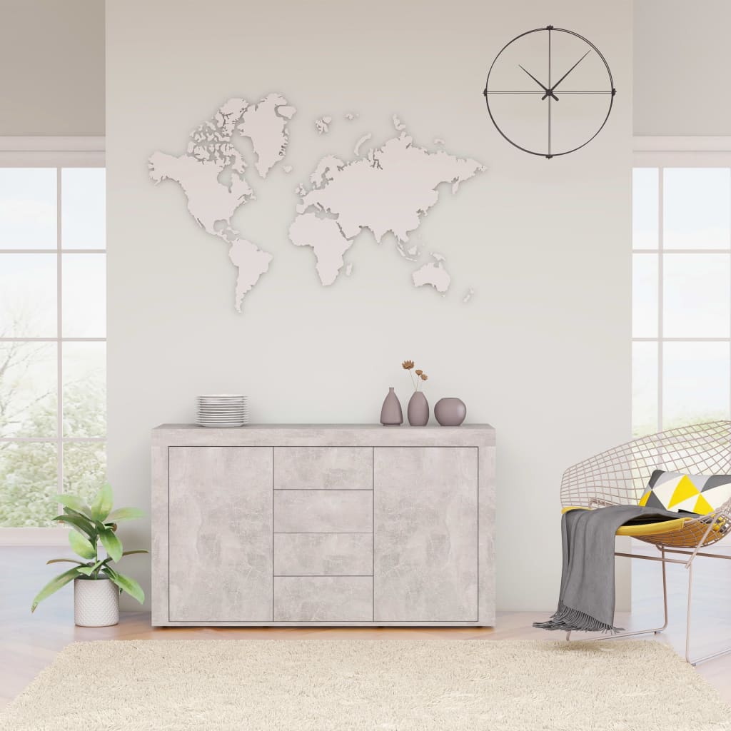 foto del prodotto credenza grigio cemento 120x36x69 cm in truciolato