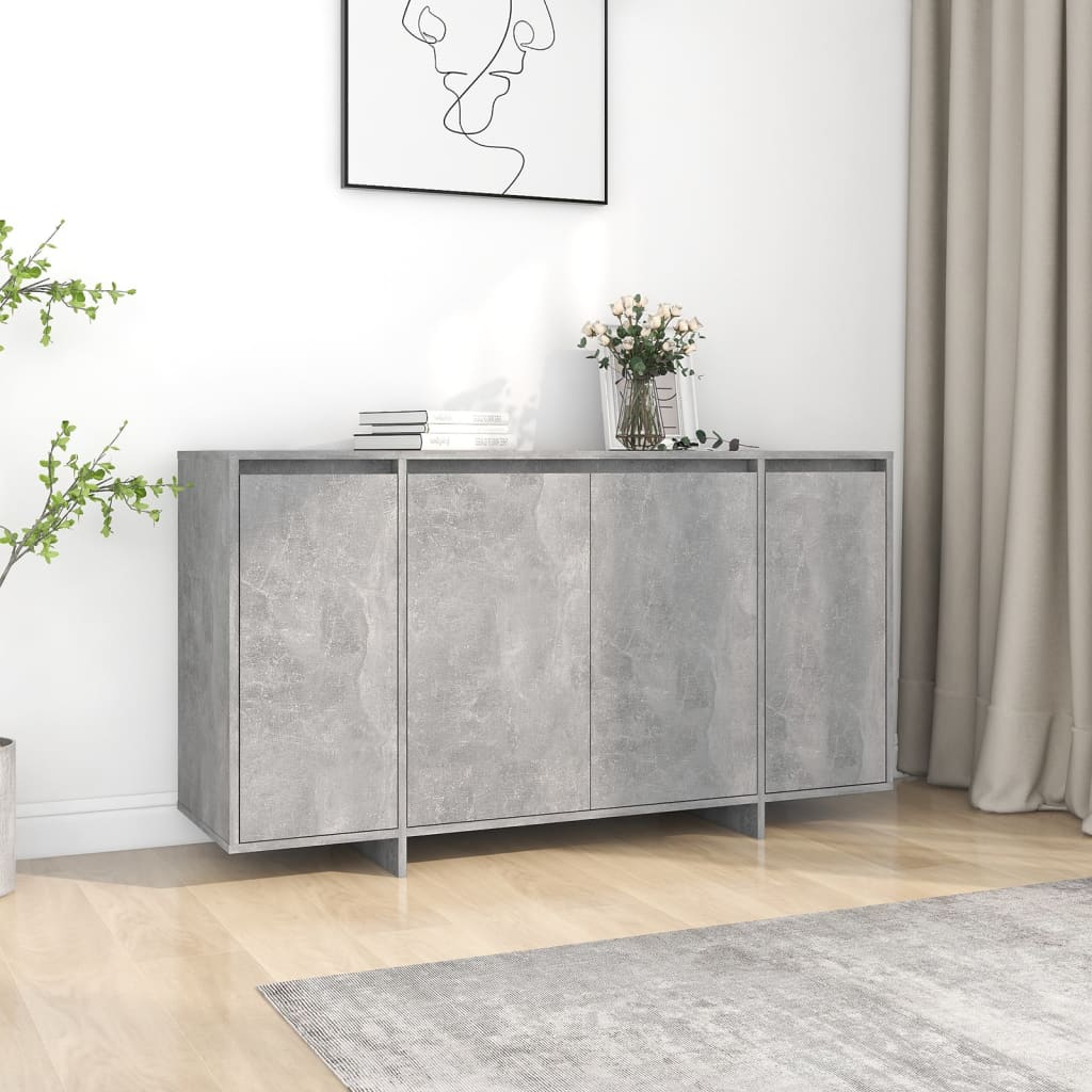 foto del prodotto credenza grigio cemento 135x41x75 cm in truciolato cod mxl 13249