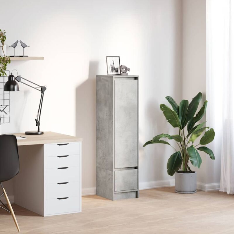 foto del prodotto credenza grigio cemento 29,5x34x119,5 cm in legno multistrato - vidaxl
