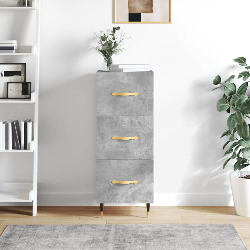 foto del prodotto credenza grigio cemento 34,5x34x90 cm in legno multistrato