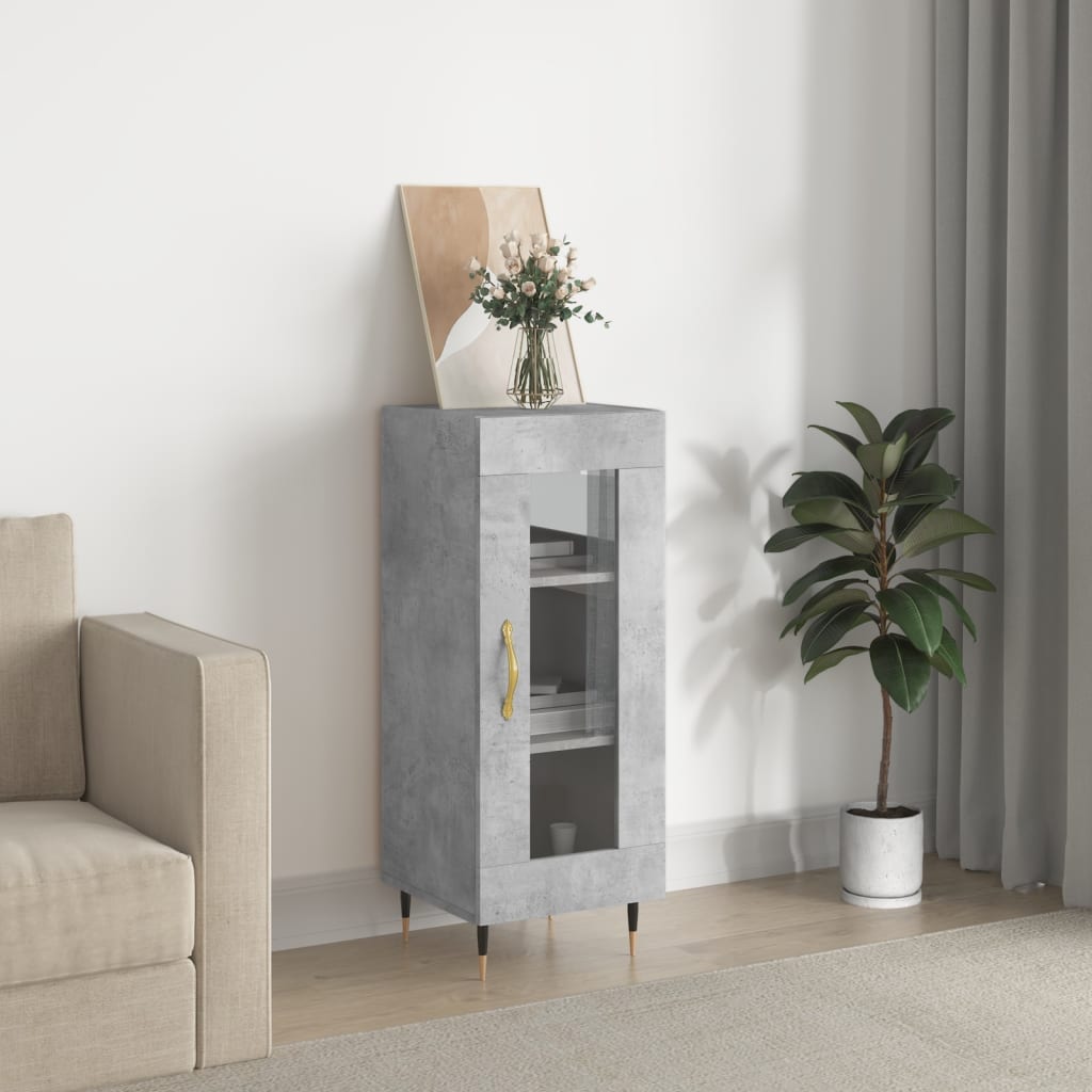 foto del prodotto credenza grigio cemento 34,5x34x90 cm in legno multistrato