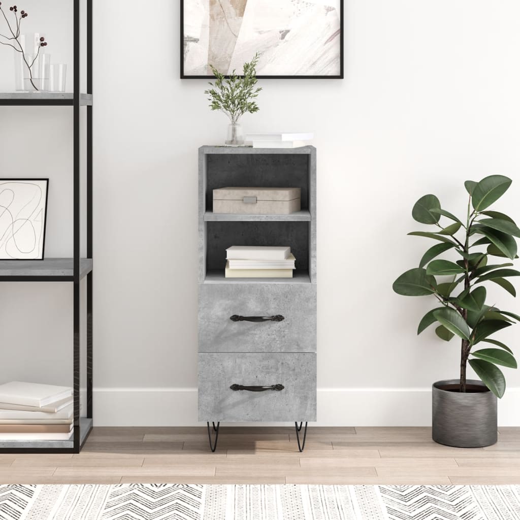 foto del prodotto credenza grigio cemento 34,5x34x90 cm in legno multistratocod mxl 127991