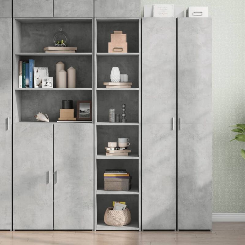 foto del prodotto credenza grigio cemento 40x41x185cm in legno multistrato vidaxl