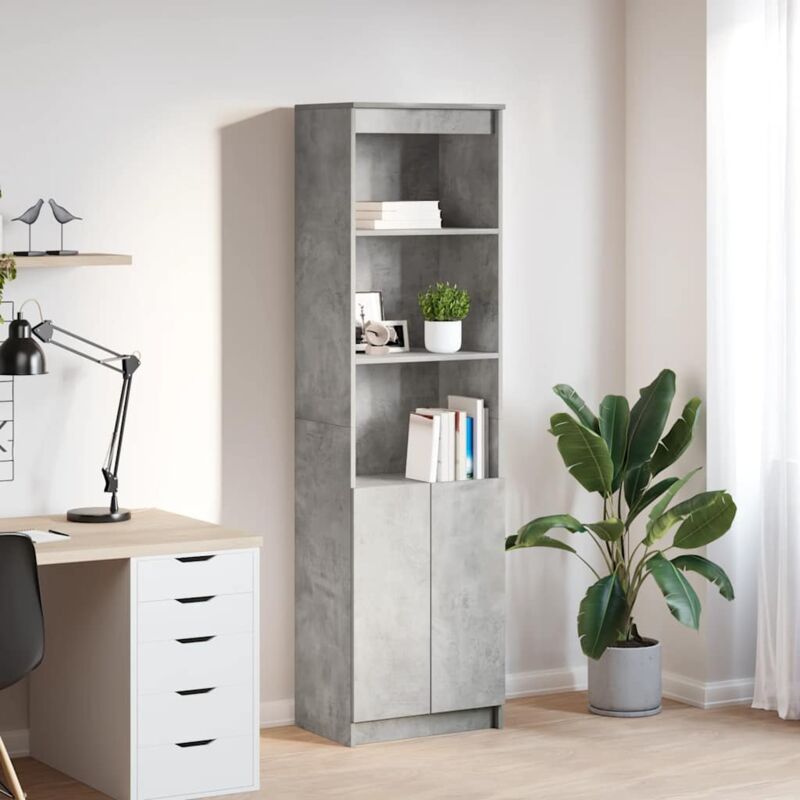 foto del prodotto credenza grigio cemento 50x35x180 cm in legno multistrato vidaxl