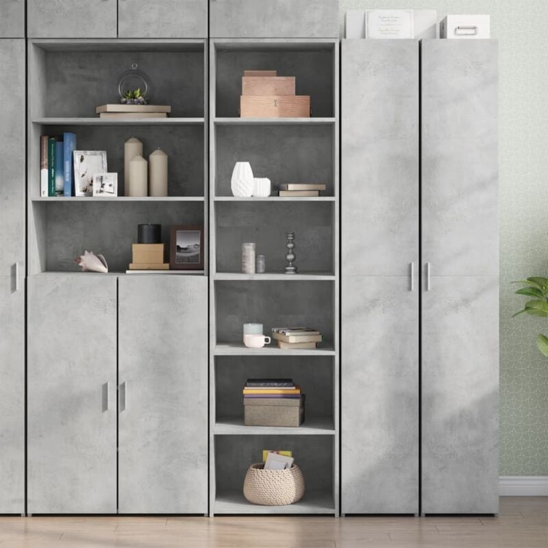 foto del prodotto credenza grigio cemento 50x41x185 in legno multistrato vidaxl
