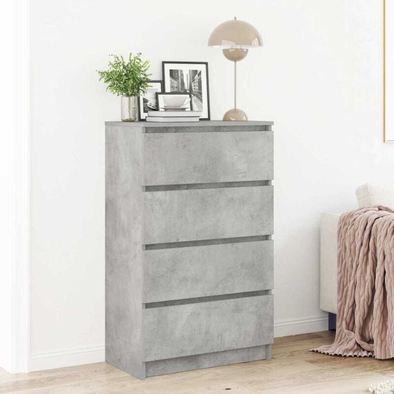 foto del prodotto credenza grigio cemento 60x35x98,5 cm in legno multistrato vidaxl