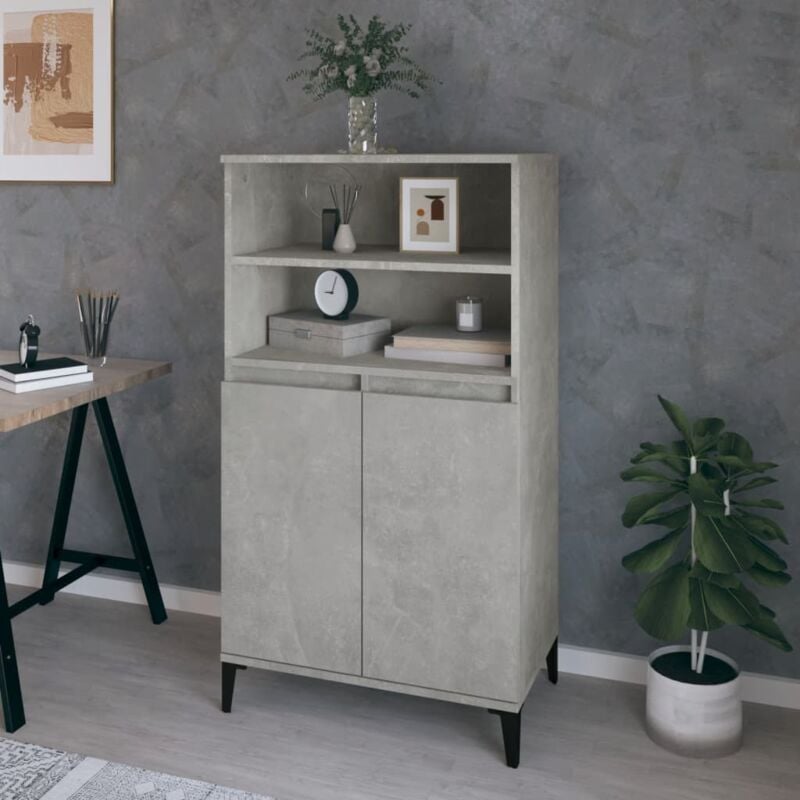 foto del prodotto credenza grigio cemento 60x36x110 cm in legno multistrato vidaxl