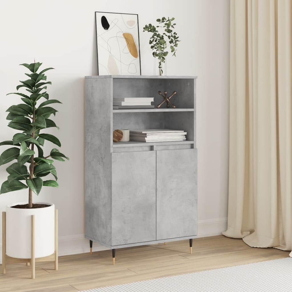 foto del prodotto credenza grigio cemento 60x36x110 cm in legno multistrato vidaxl
