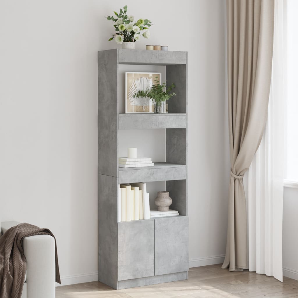foto del prodotto credenza grigio cemento 63x33x180 cm in truciolato
