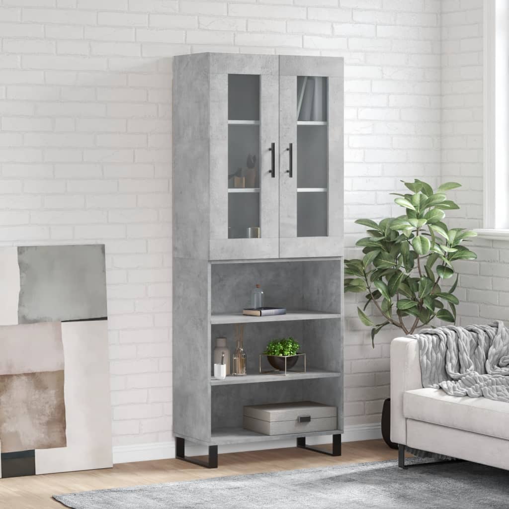 foto del prodotto credenza grigio cemento 69,5x34x180 cm in legno multistratocod mxl 101646