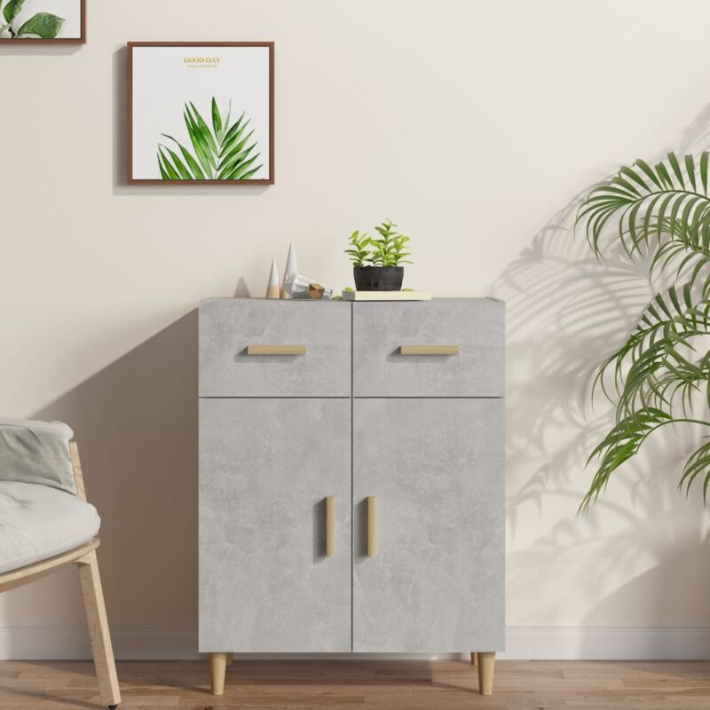 foto del prodotto credenza grigio cemento 69,5x34x89 cm in legno multistrato vidaxl