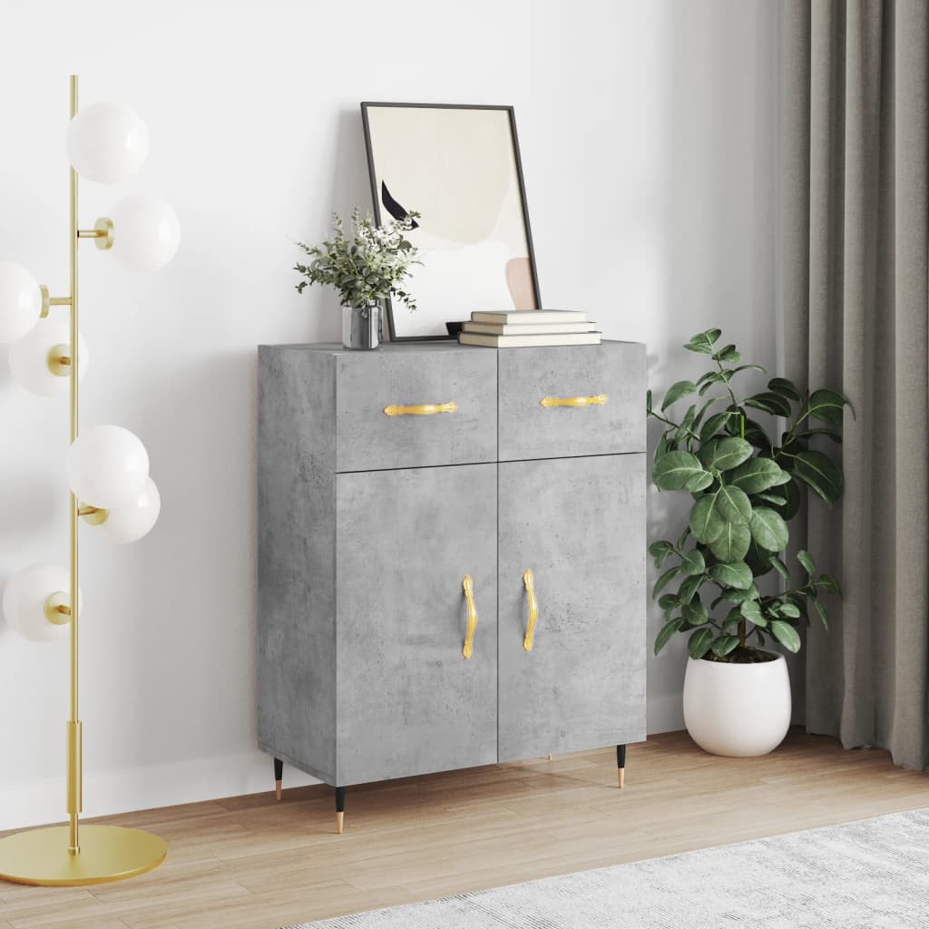 foto del prodotto credenza grigio cemento 69,5x34x90 cm in legno multistrato