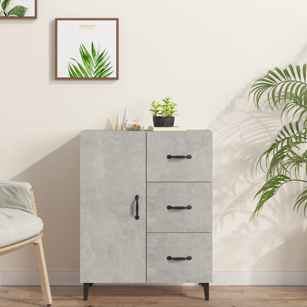 foto del prodotto credenza grigio cemento 69,5x34x90 cm in legno multistrato cod mxl 21050