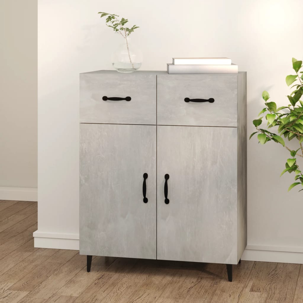 foto del prodotto credenza grigio cemento 69,5x34x90 cm in legno multistrato cod mxl 26998