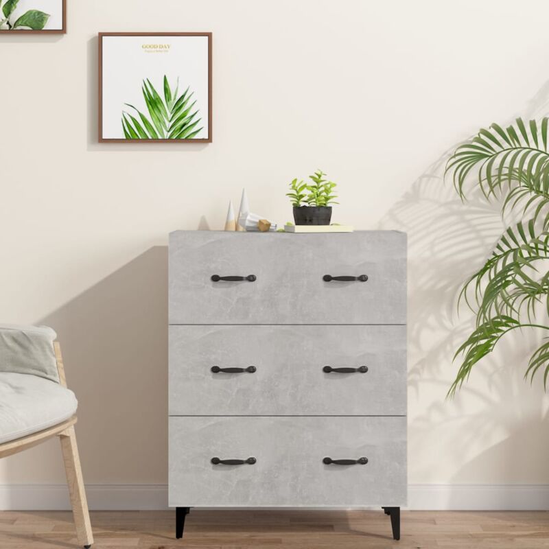 foto del prodotto credenza grigio cemento 69,5x34x90 cm in legno multistrato vidaxl