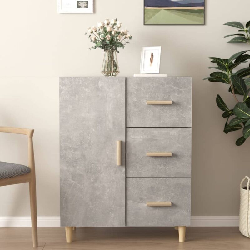 foto del prodotto credenza grigio cemento 69,5x34x90 cm in legno multistrato vidaxl