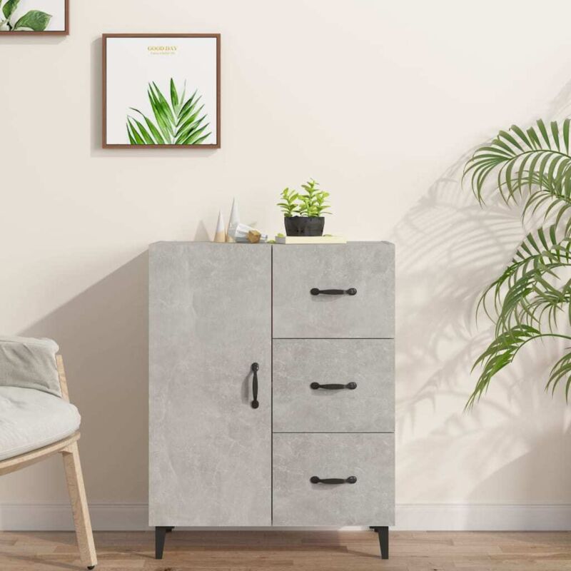 foto del prodotto credenza grigio cemento 69,5x34x90 cm in legno multistrato vidaxl