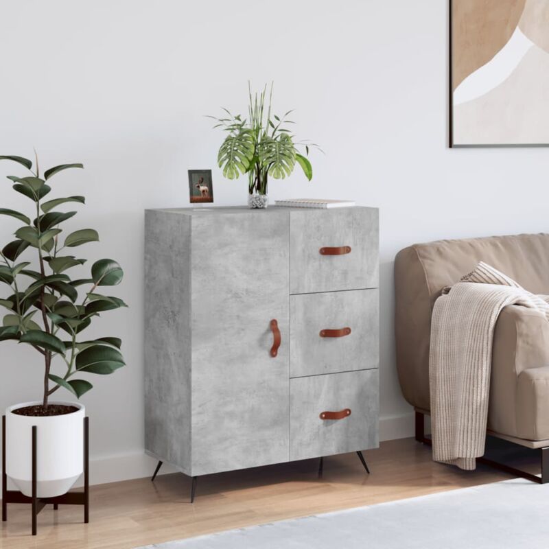 foto del prodotto credenza grigio cemento 69,5x34x90 cm in legno multistrato vidaxl