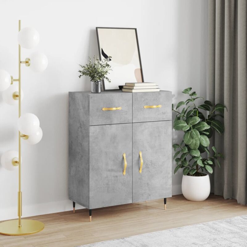 foto del prodotto credenza grigio cemento 69,5x34x90 cm in legno multistrato vidaxl