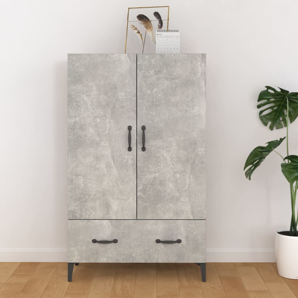 foto del prodotto credenza grigio cemento 70x31x115 cm in legno multistrato