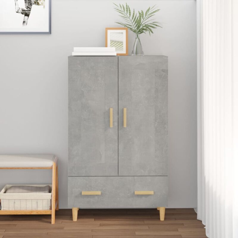 foto del prodotto credenza grigio cemento 70x31x115 cm in legno multistrato