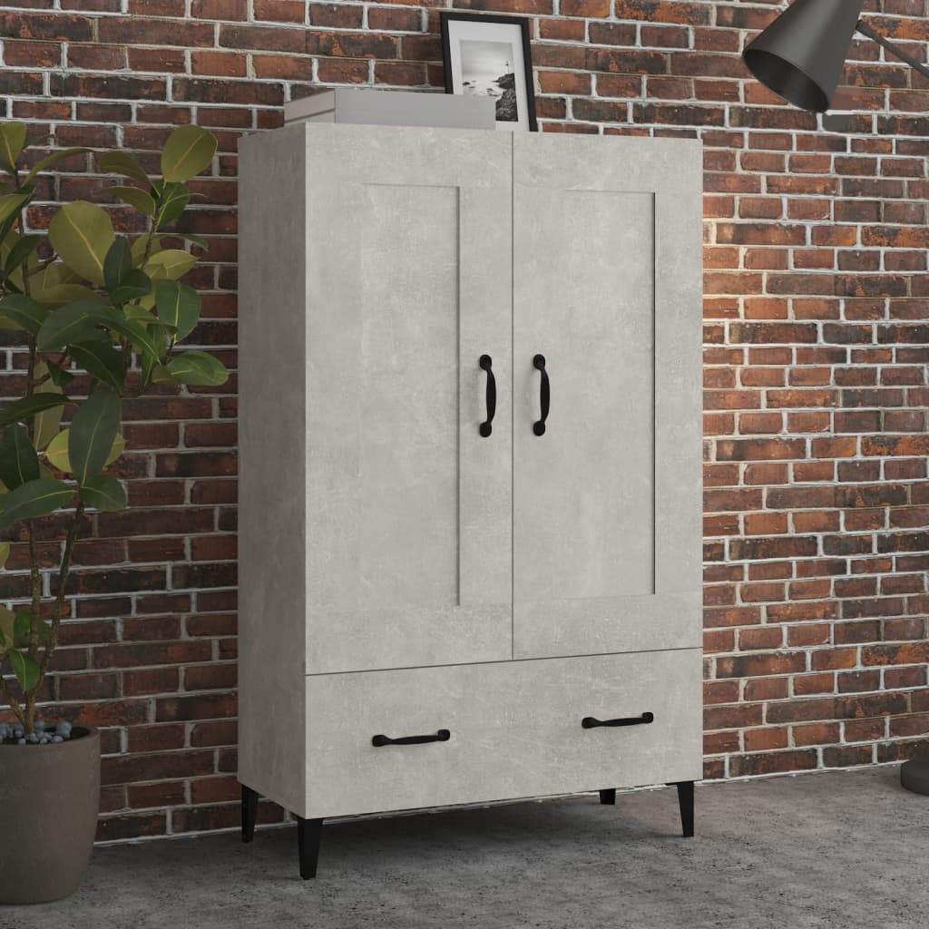 foto del prodotto credenza grigio cemento 70x31x115 cm in legno multistrato cod mxl 24742