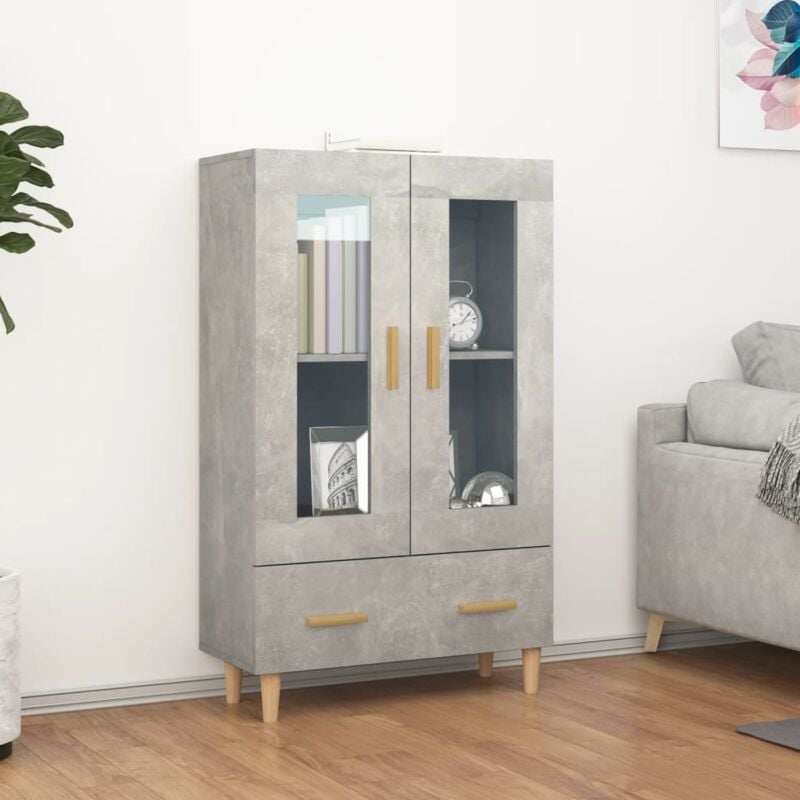 foto del prodotto credenza grigio cemento 70x31x115 cm in legno multistrato vidaxl 615837