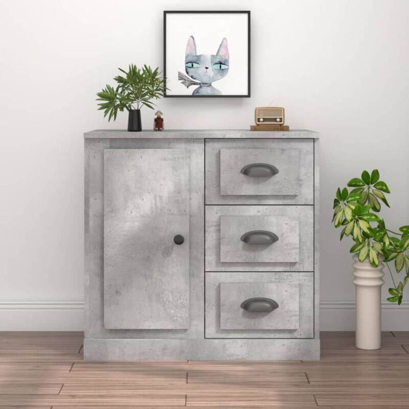 foto del prodotto credenza grigio cemento 70x35,5x67,5 cm in legno multistrato vidaxl