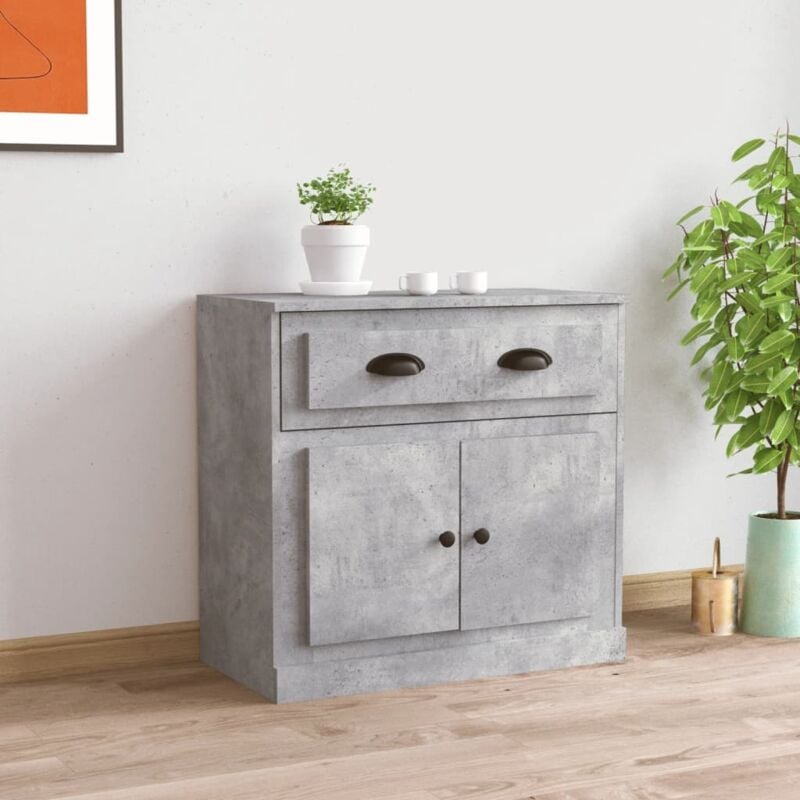 foto del prodotto credenza grigio cemento 70x35,5x67,5 cm in legno multistrato vidaxl
