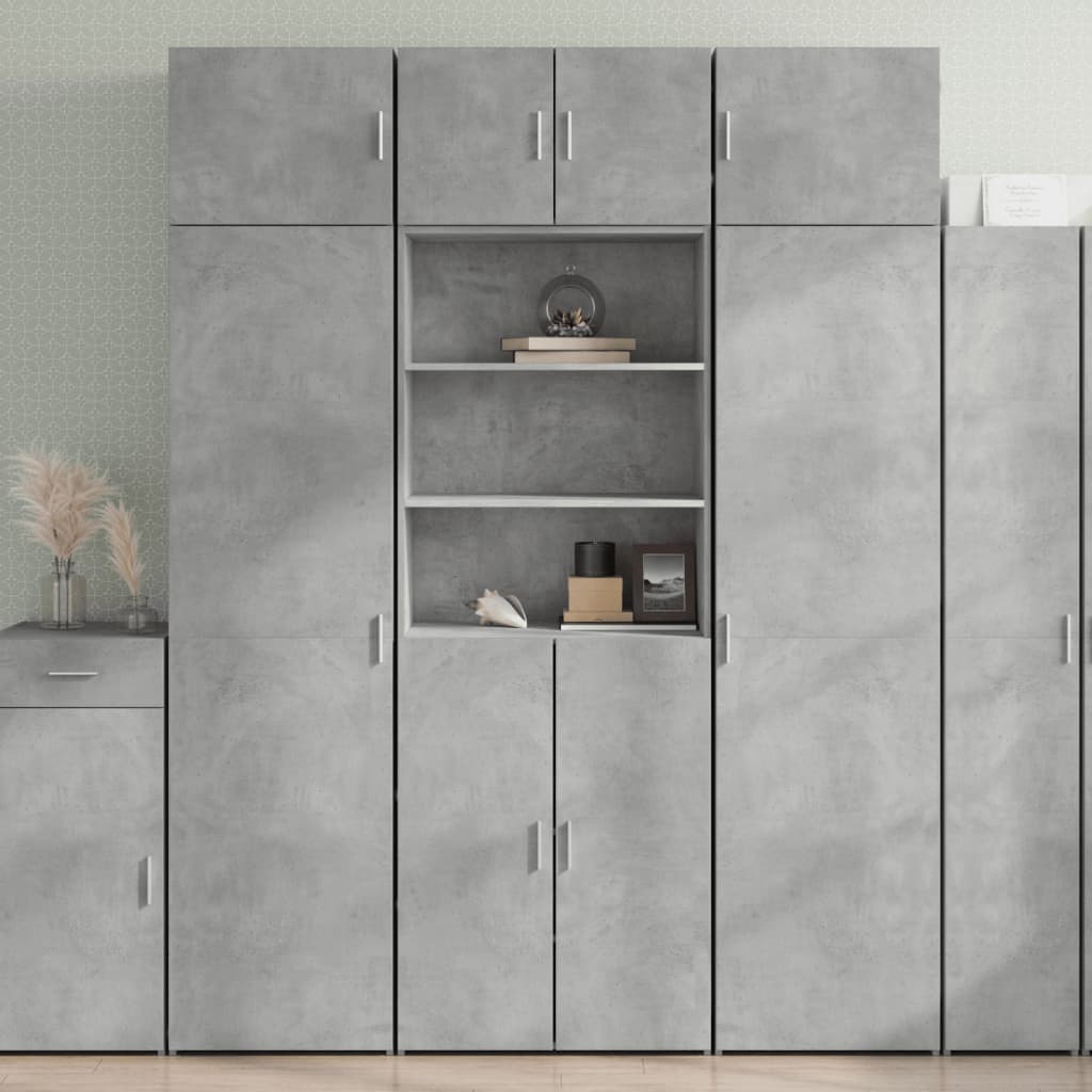 foto del prodotto credenza grigio cemento 70x42,5x185 cm in legno multistrato