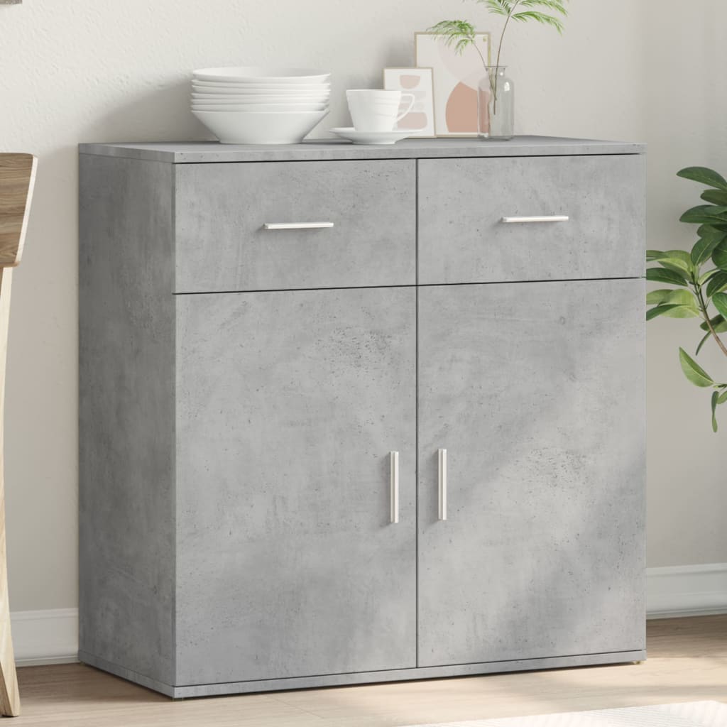 foto del prodotto credenza grigio cemento 79x38x80 cm in legno multistrato