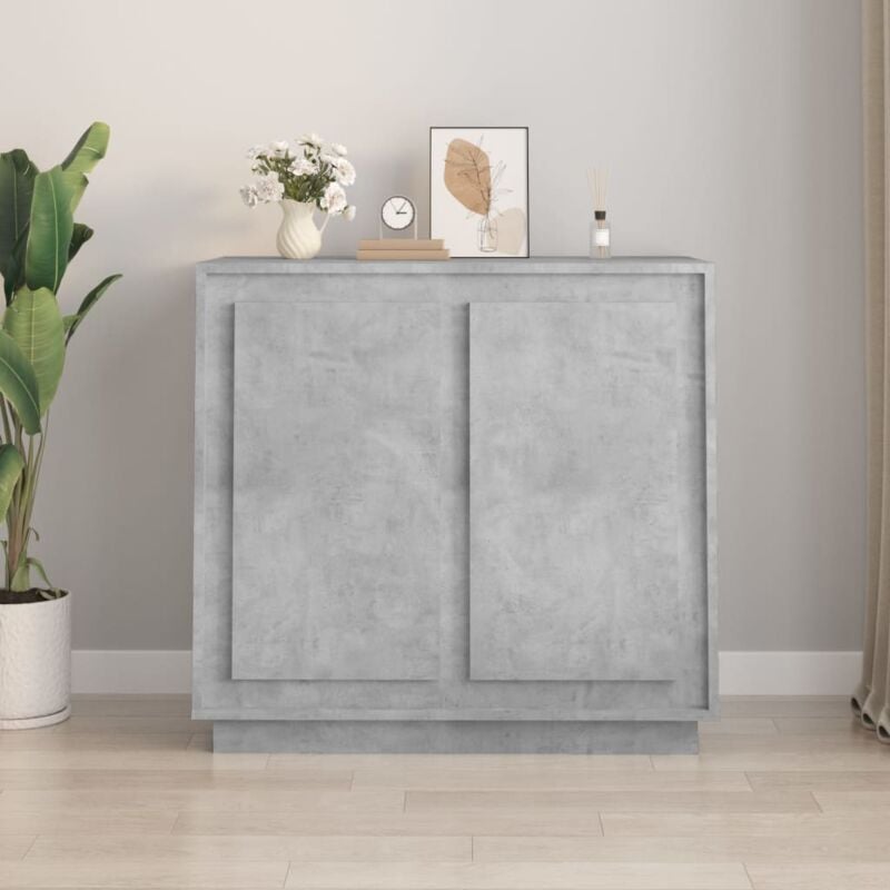 foto del prodotto credenza grigio cemento 80x34x75 cm in legno multistrato vidaxl