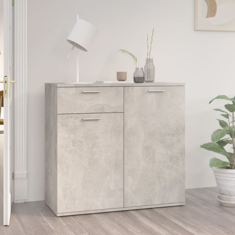 foto del prodotto credenza grigio cemento 80x36x75 cm in legno multistrato vidaxl
