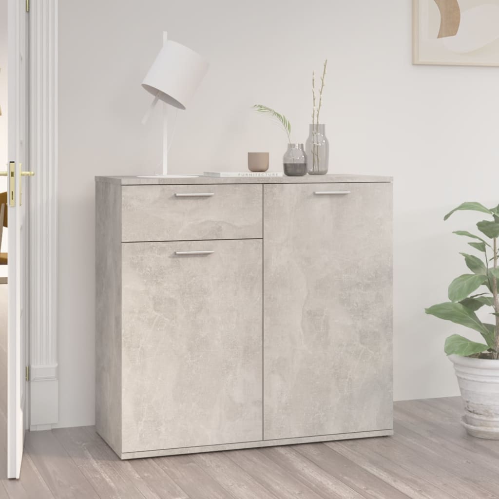 foto del prodotto credenza grigio cemento 80x36x75 cm in truciolato