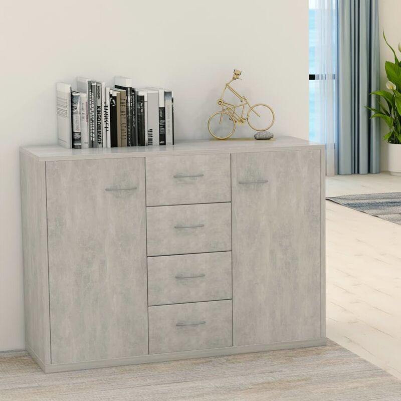 foto del prodotto credenza grigio cemento 88x30x65 cm in legno multistrato - vidaxl