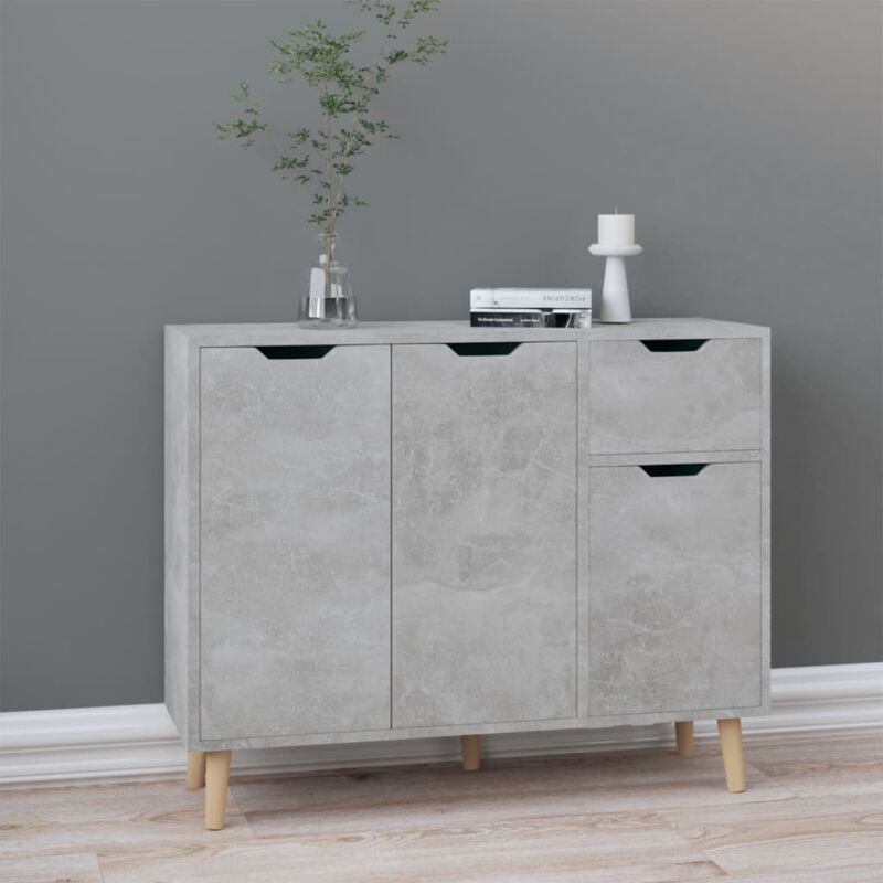 foto del prodotto credenza grigio cemento 90x30x72 cm in legno multistrato vidaxl