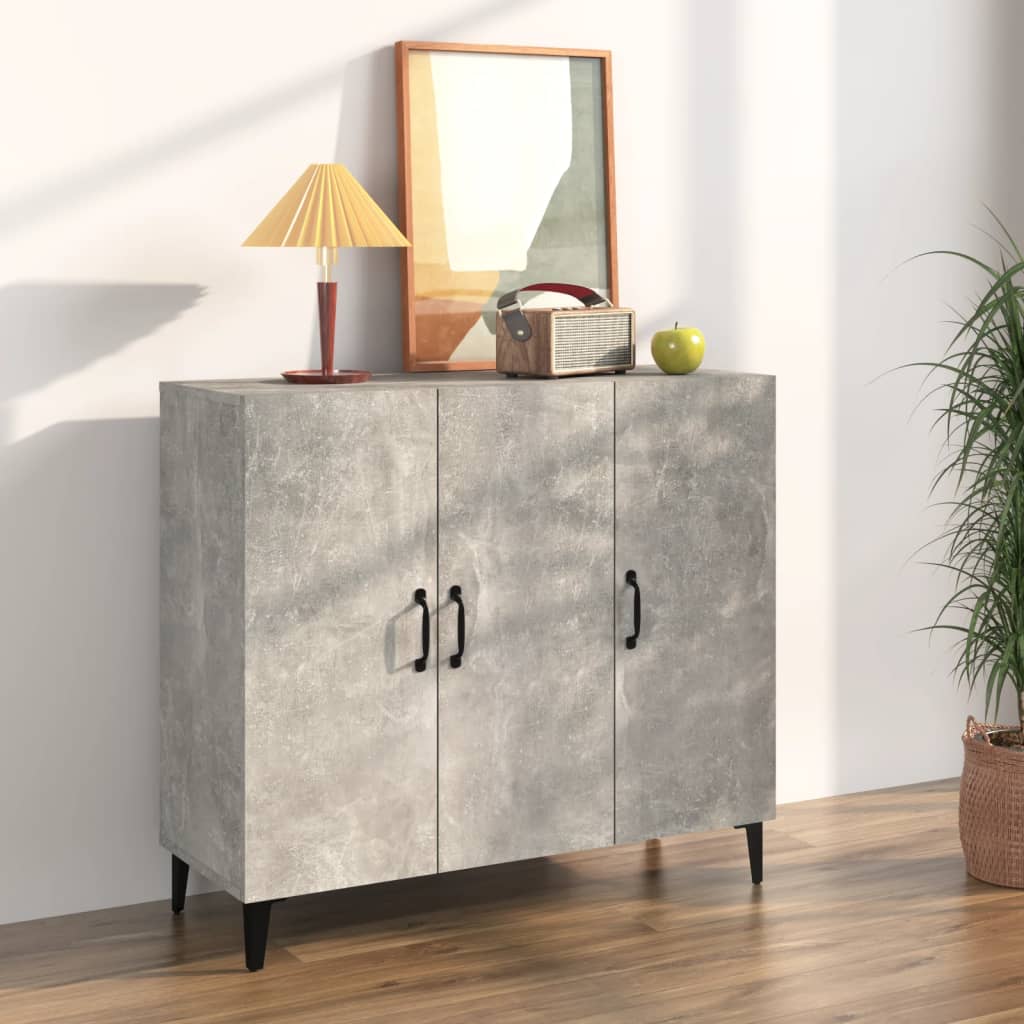 foto del prodotto credenza grigio cemento 90x34x80 cm in legno multistrato