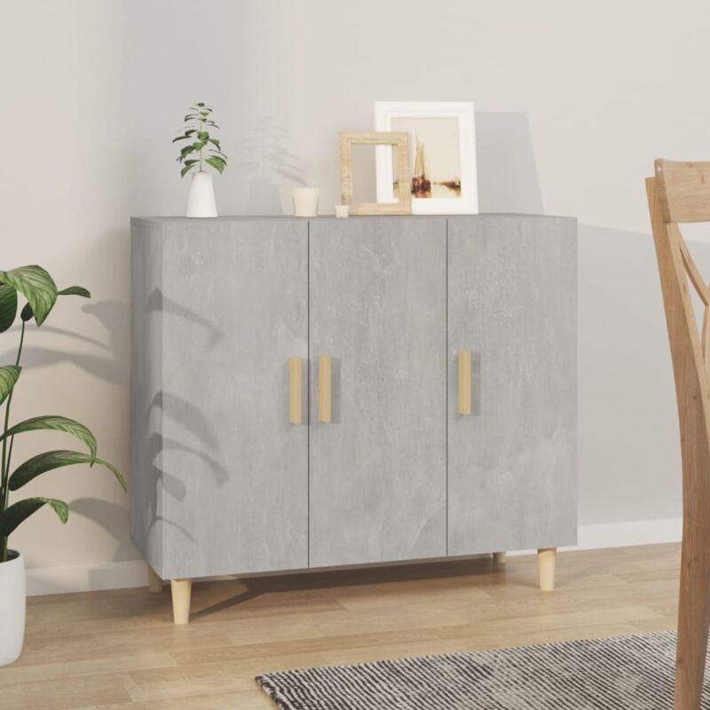 foto del prodotto credenza grigio cemento 90x34x80 cm in legno multistrato vidaxl
